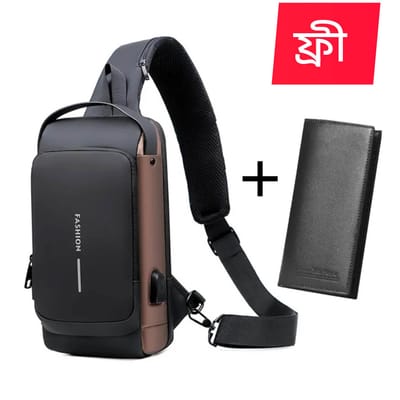 (Wallet ফ্রি) shoulder bag With Lock - Brown shape)...( code 76).....  ঢাকা সিটিতে ৭০, বাইরে ১৩০ টাকা কুরিয়ার চার্জ প্রযোজ্য_img_0