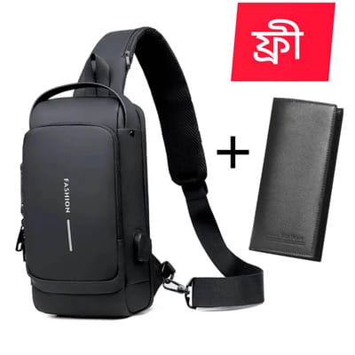 (Wallet ফ্রি) shoulder bag With Lock - Black ( code 74)...ঢাকা সিটিতে ৭০, বাইরে ১৩০ টাকা কুরিয়ার চার্জ প্রযোজ্য_img_0