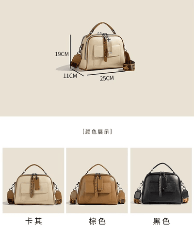 High end ladies' handbag multi-layer large capacity commuting bag(Cream)_img_3