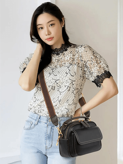 New Sac a Main Women Handbag soft small Shoulder Pu Leather Tote Hand Bags for Ladies(Black)_img_2