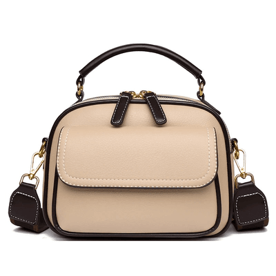 New Sac a Main Women Handbag soft small Shoulder Pu Leather Tote Hand Bags for Ladies(Apricot)_img_2