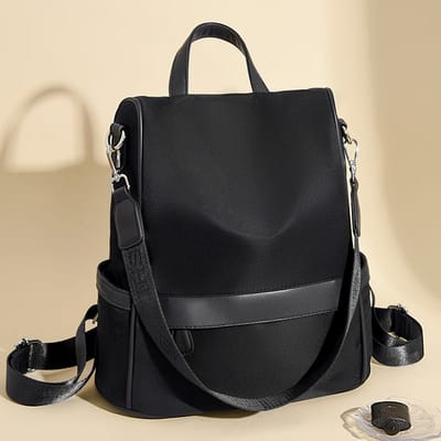 New Design Women Backpack Nylon Waterproof Anti-Theft Travel Bagpack(black) ........................  ঢাকা সিটিতে ৭০, বাইরে ১৩০ টাকা কুরিয়ার চার্জ প্রযোজ্য_img_3