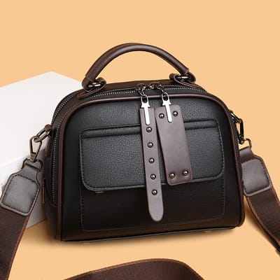 High end ladies' handbag multi-layer large capacity commuting bag(Black)_img_3