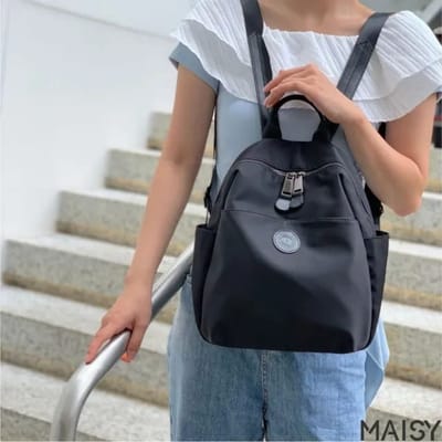 2025 New Hot Women's Backpacks Designer High Quality Soft Nylon Simple Fashion Bag(Black)_img_0