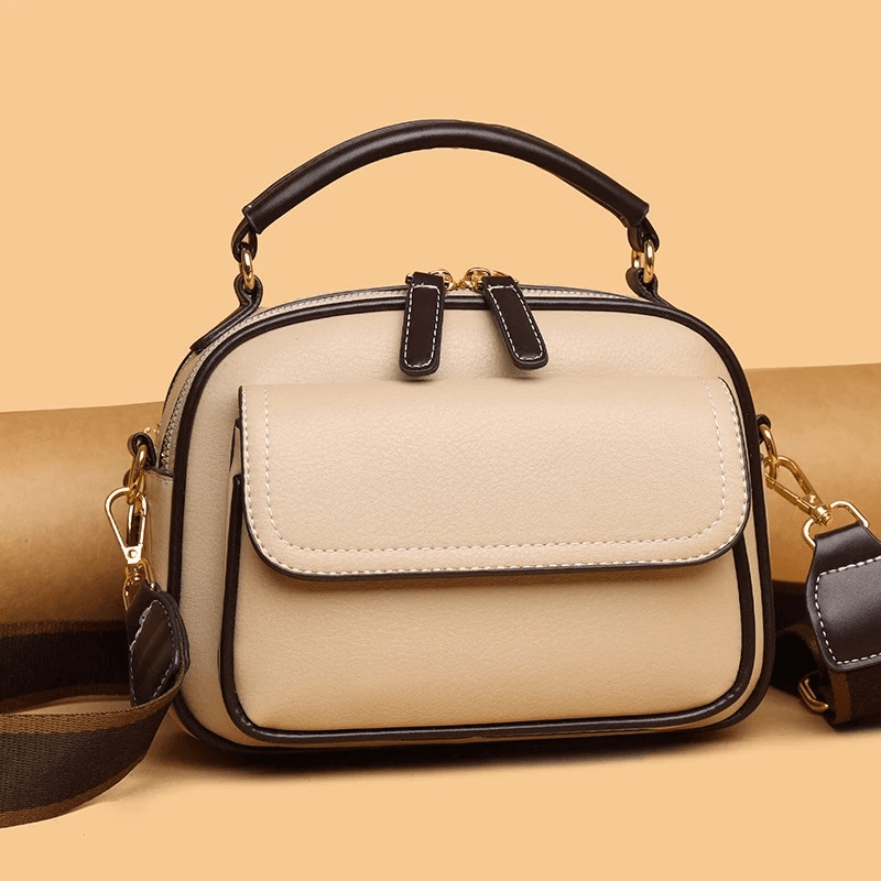 New Sac a Main Women Handbag soft small Shoulder Pu Leather Tote Hand Bags for Ladies(Apricot)